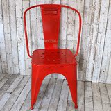LOFT工矿风法式乡村复古做旧彩色铁质餐椅/酒吧椅/靠背椅/叉背椅