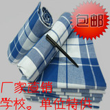 纯棉平纹色织蓝白格单人床单 学生宿舍 企事业单位统一床单褥单