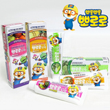 韩国进口PORORO/宝露露 宝宝儿童牙膏/水果 菠萝 哈密瓜 3-6-12岁