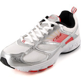 双层网跑鞋 新款CBA专柜正品 男款运动透气跑步鞋 1031303 白红色