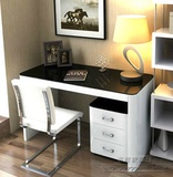 白色钢琴烤漆电脑桌台式桌家用办公桌简约现代写字台书桌可定制