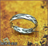泰国进口纯银海盗曼谷老银925纯银手工男女银饰莽纹纯银戒指指环