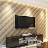T金色豪华欧式3D立体仿皮软包墙纸 卧室床头客厅电视背景壁纸ktv