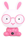 韩版卡通超萌兔台灯 可爱眼镜兔子灯兔啦啦创意小夜灯卧室床头灯