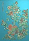 JD951-花开富贵 灰度图浮雕图精雕图artcam图 玉雕木雕图电脑雕刻