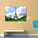 巴黎铁塔 现代简约家饰客厅装饰画沙发背景墙无框画墙壁画挂画