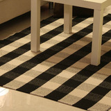 欧式时尚宜家地毯客厅沙发茶几地毯特价黑白格子地毯地垫门垫大号