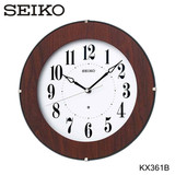 日本直邮代购SEIKO精工实木框客厅餐厅电波时钟挂钟KX361B