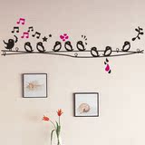 淘金币沙发背景儿童房间幼儿园音乐舞蹈室布置墙贴纸琴行小鸟唱歌