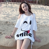 韩版短袖t恤女半袖衣服夏天中学生大码女装夏装宽松蝙蝠衫体桖潮