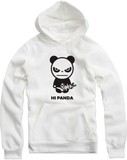 男女hi panda hello panda超人熊猫套头连帽卫衣抓绒厚实外套冬