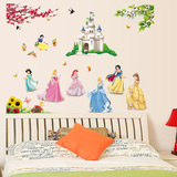 公主房装饰白雪公主和小矮人墙贴画 床头背景装饰墙贴纸 儿童墙贴
