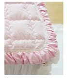 【韩国定做床品】C165 公主可爱粉色包边格子衍缝薄床垫 床褥