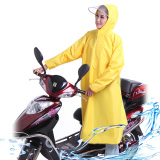 麦雨摩托电动车雨衣单人时尚韩国透明大帽檐头盔带袖加厚加大雨披