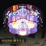 LED圆形水晶灯卧室吸顶灯 卧室水晶灯 紫色婚房温馨餐厅灯时尚灯