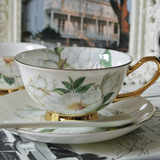【栀子花英式茶杯】骨瓷欧式咖啡对杯礼盒英式下午结婚礼物包邮