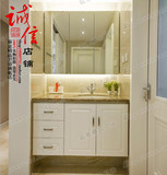 简约欧式浴室柜组合橡木落地现代实木洗漱台卫生间卫浴柜镜柜组合