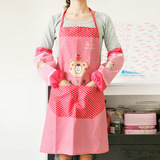 韩版厨房防油卡通可爱围裙 成人厨房家务罩衣 防水防污袖套