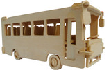 巴士公共汽车辆模型 3D立体木质制拼图 儿童DIY益智手工动手玩具