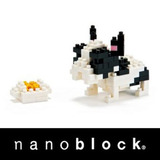 nanoblock日本正版 nanoblock 河田 拼装积木 法国斗牛犬 狗 日版