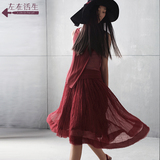 生活在左2015夏装新款 原创设计桑蚕丝连衣裙 真丝长裙9421030024