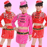 儿童演出服装女表演服装现代民族舞蹈裙女童舞蹈服装空姐表演服