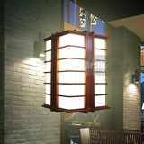 中式小吊灯实木仿古羊皮灯单头木艺复古阳台茶楼茶室古典餐厅灯具