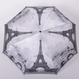 Niello 新款铁塔全自动折叠伞晴雨伞防紫外线遮阳伞欧美油画系列