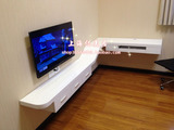 弧形电视柜烤漆书桌组合卧室电视柜白色烤漆电视书桌一体柜 3102
