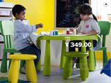 上海宜家代购IKEA家居5.6 玛莫特 桌儿童 学习 游戏 圆形 浅绿