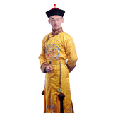 实物图民族清朝服装皇帝龙袍黄色绣龙太子影视舞台演出古装 P045