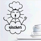 特价创意个性厨房趣味装饰墙贴纸 kitchen可爱卡通厨师玻璃瓷砖贴
