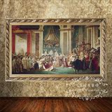 博物馆珍藏油画/欧洲宫廷人物喷绘装饰画客厅画/拿破仑加冕BWG14