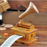 DIY纸带木质手摇留声机音乐盒八音盒生日礼物创意精品送同学闺蜜