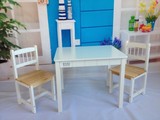 外贸儿童学习桌椅套装幼儿园写字桌实木书桌白色学习桌学生桌特价