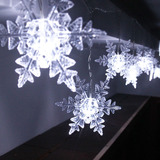 创意大雪花led彩灯闪灯串灯室内户外防水装饰用品圣诞树布置冰条