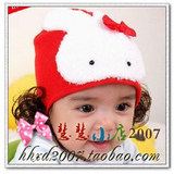 韩国假发帽 婴幼儿帽子女童手工帽宝宝帽子冬季韩版秋冬小孩帽子