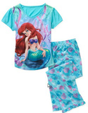 外贸童装Ariel美人鱼公主卡通图案女孩儿童睡衣