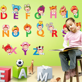 创意字母学习儿童房幼儿园教室墙纸贴画卧室涂鸦墙卡通自粘墙贴纸
