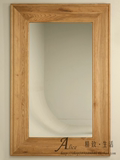 美式乡村实木风格家具复古落地全身镜子地中海浴室镜玄关镜试衣镜
