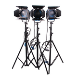 影视摄影棚灯光阿莱型ARRI 650W聚光灯3灯套装 含灯泡灯架送色纸