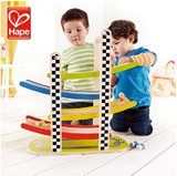 德国hape创意儿童玩具轨道滑车汽车滑梯木制模型男孩生日礼物送礼