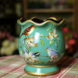 推荐克拉贝尔欧式花瓶陶瓷工艺品 美式田园乡村复古家居装饰品