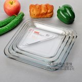 菲内克斯正方形钢化玻璃烤盘鱼菜盘耐热茶盘托盘微波炉烤箱用专用