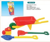 正品嘉和沙滩玩具套装 沙滩大号独轮车 儿童玩具带工具4件套包邮