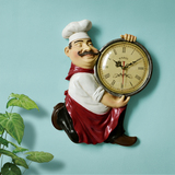 时尚创意厨师挂钟欧式田园客厅钟表壁钟装饰钟个性时钟艺术挂表