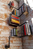 北欧复古创意书架 水管铁质金属书架 咖啡馆酒吧书房客厅卧室书架