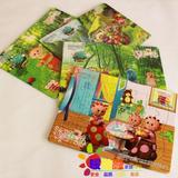 花园宝宝系列彩色拼图40片装智力益智卡通动画图案拼图5张免邮