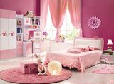 儿童套房家具 公主床粉色 儿童床女孩 女孩套房 软靠儿童家具包邮