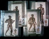YQ0447梵蒂冈1987古奥林匹克画体育壁画 4全极限片